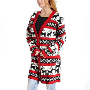 Merry Christmas V28 Women's Oversized Nordic Fair Isle Knit Sweater Size Small